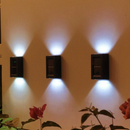 Kit 2-8 Luminária De Parede Led Arandela Solar com 2 Focos Externa À Prova D'Água