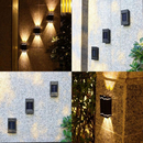 Kit 2-8 Luminária De Parede Led Arandela Solar com 2 Focos Externa À Prova D'Água