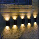 Kit 2-8 Luminária De Parede Led Arandela Solar com 2 Focos Externa À Prova D'Água
