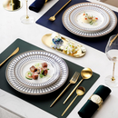 24 Peças Talheres Dourado de Aço Inox Garfo Colher Faca Colher De Mesa