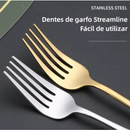 24 Peças Talheres Dourado de Aço Inox Garfo Colher Faca Colher De Mesa