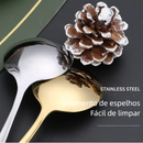 24 Peças Talheres Dourado de Aço Inox Garfo Colher Faca Colher De Mesa