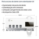 Porta Escova Dentes Com Esterilizador Uv Aplicador Pasta de Dente Suporte Dispenser