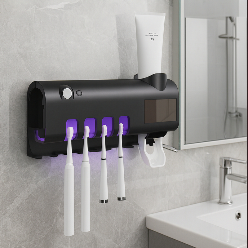 Porta Escovas com Esterilizador UV e Dispenser de Pasta | Izla Store