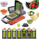 Fatiador Profissional Multifuncional 16 em 1/6 em 1 de Aço Inoxidável - Ideal para Vegetais, Frutas e Legumes