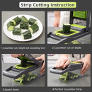 Fatiador Profissional Multifuncional 16 em 1/6 em 1 de Aço Inoxidável - Ideal para Vegetais, Frutas e Legumes