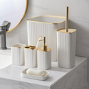 Kit Banheiro 6 Peças Conjunto Moderno Lavabo Completo com Escova Sanitário.
