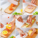 Kit de Conjunto Facas Coloridas/Pretos Tesoura Descascador Cozinha Gourmet 6 Peças