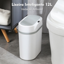 Lixeira Automática Branca 12 Litros Com Sensor Infravermelho Tampa Para Cozinha Banheiro Escritório Quarto