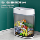 Lixeira Automática Branca 12 Litros Com Sensor Infravermelho Tampa Para Cozinha Banheiro Escritório Quarto