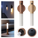 Kit 1/2 pcs Luminária Elegante De Madeira Led Sensor Movimento Presença