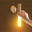 Kit 1/2 pcs Luminária Elegante De Madeira Led Sensor Movimento Presença