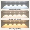 Ultra fino diodo emissor de luz 20/40/50/60/80cm armário lâmpada pir sensor de movimento sem fio usb recarregável luz